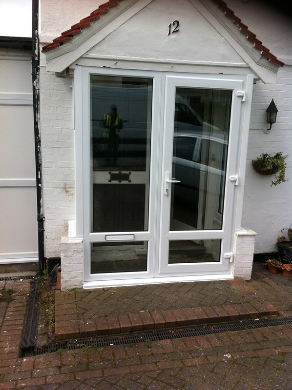 uPVC French doors fitted as front entrance in Carshalton