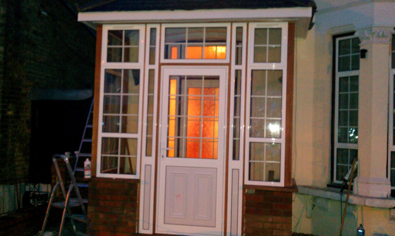 uPVC porch with Georgian bar glazing installed in Carshalton